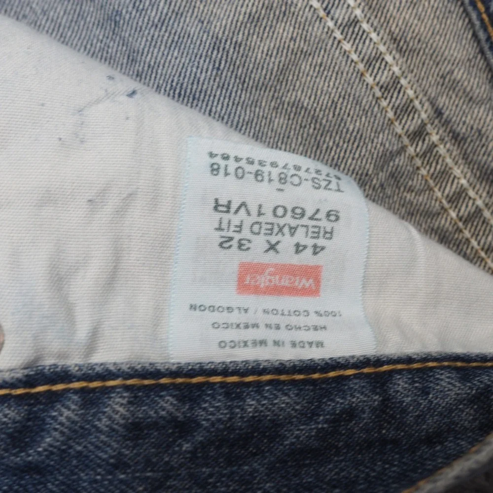 Wrangler Jeans Mens 44x32 Five Star Relaxed Fit Blue Denim 97601VR Western Work